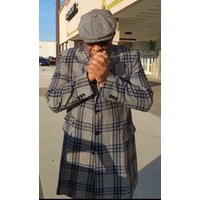 AlbertoNardoniStore Men's Houndstooth Overcoat