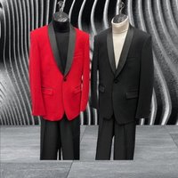 Blazer pour hommes grande taille - Veste de smoking rouge et noir — Costumes et vestons pour hommes