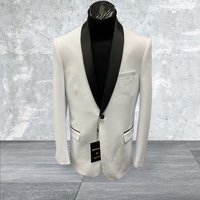 Blazer Tuxedo Blanc Ivoire pour Hommes Grande Taille