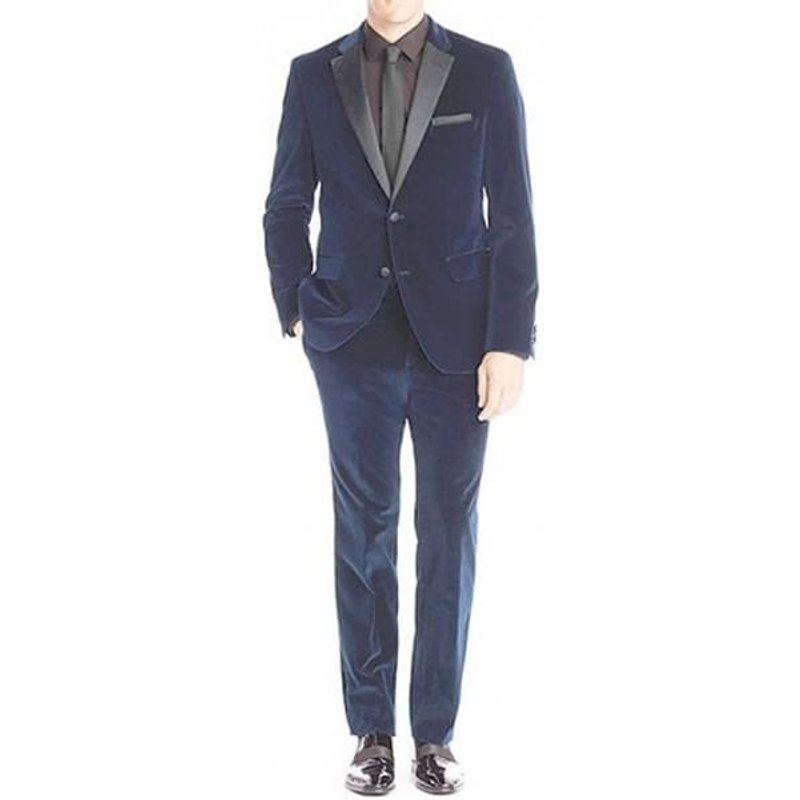 Men's Velvet Blue Tuxedo Suit — Mens Suits & Blazers