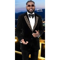 Black Velvet Suit with Matching Pants — Mens Suits & Blazers