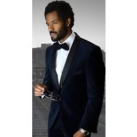 Navy Velvet Suit with Matching Pants