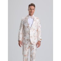Men's White & Peach Prom Suit 2024 - European Cut — Mens Suits & Blazers