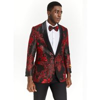 Mens Black and Red Prom Suit 2024 - AlbertoNardoniStore