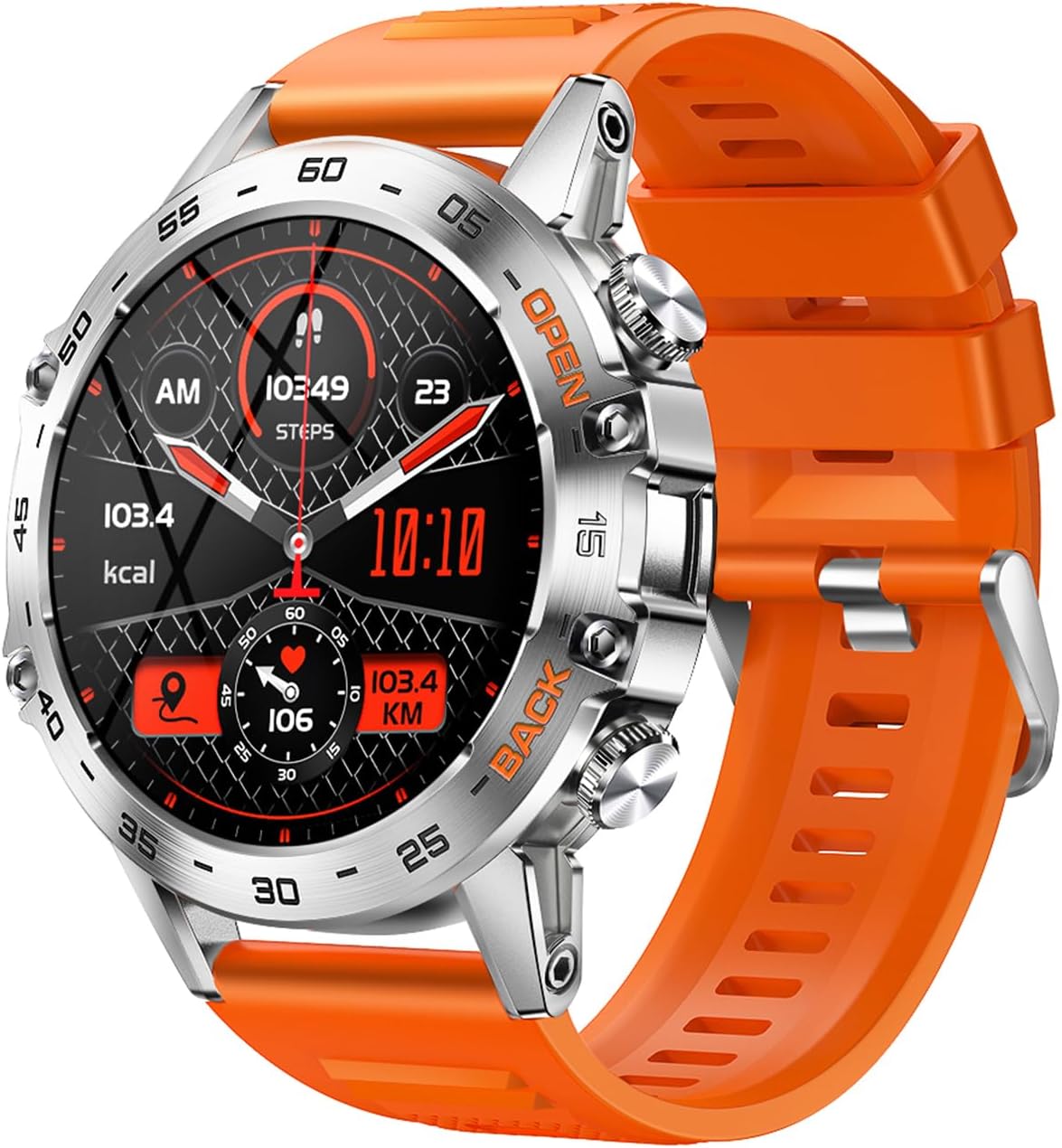 Montre de sport K52 avec bracelet intelligent et écran tactile de 1,39 po — Traqueur de condition physique