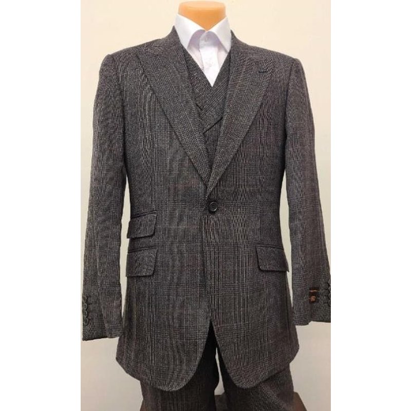 Alberto Nardoni Men's Classic Fit Suit with Pleated Pants — Mens Suits & Blazers