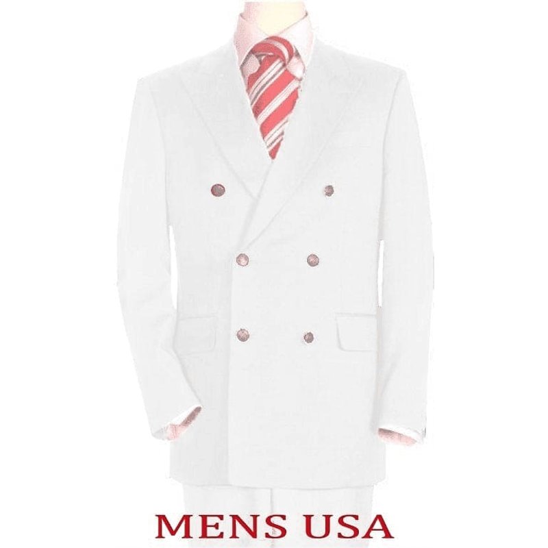 Costume Blanc à Double Boutonnage avec Gilet Assorti — Costumes et vestons pour hommes