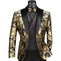 Veste de Tuxedo en Jacquard Géométrique Métallique Or pour Hommes Alberto Nardoni — Costumes et vestons pour hommes
