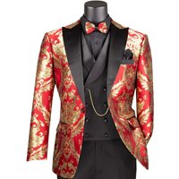Alberto Nardoni Homme Tuxedo Moderne Or avec Noeud Papillon — Costumes et vestons pour hommes