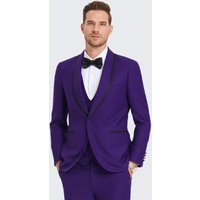 Alberto Nardoni Tuxedo Veste à Col Châle Moderne en Violet — Costumes et vestons pour hommes
