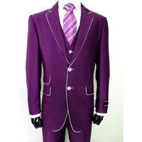Tuxedo pour homme à 2 boutons avec gilet - Violet — Costumes et vestons pour hommes