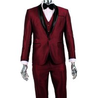 Tuxedo Veste à Col Châle 1 Bouton pour Hommes en Bourgogne — Costumes et vestons pour hommes