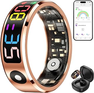 Smart Ring Fitness & Health Tracker with Display Screen