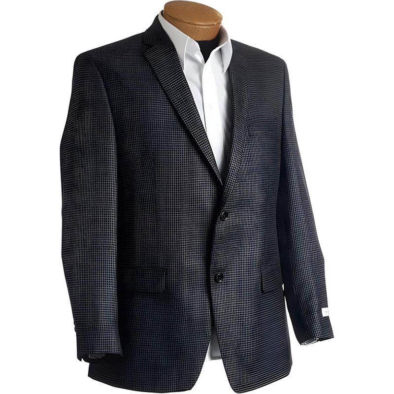 Blazer pour hommes en tweed bleu à motif pied-de-poule - Alberto Nardoni — Costumes et vestons pour hommes