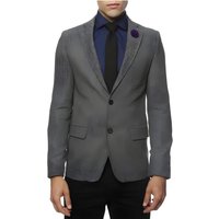 Blazer en Tweed Noir et Blanc - Coupe Slim en Herringbone Gris
