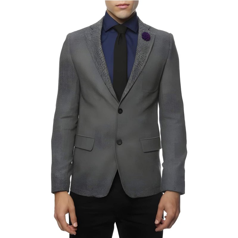Black and White Tweed Blazer - Gray Herringbone Slim Fit — Mens Suits & Blazers