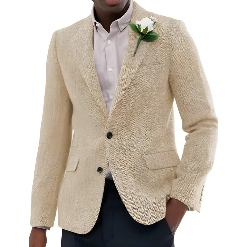Blazer en Tweed Herringbone en Laine - Z-Champagne — Costumes et vestons pour hommes