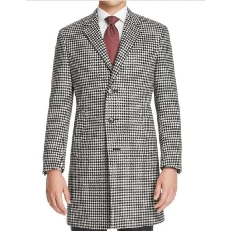 Manteau à carreaux noir et blanc pour hommes AlbertoNardoniStore — Veste d'hiver Hommes