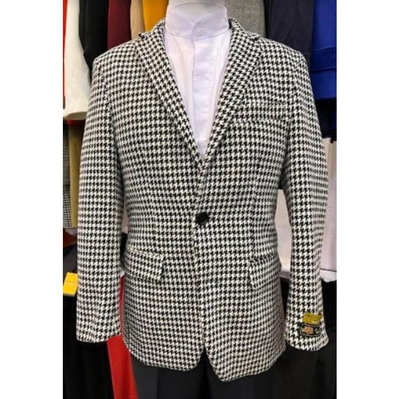 Blazer Houndstooth - Veste de sport noir et blanc — Costumes et vestons pour hommes