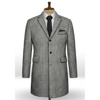 AlbertoNardoniStore Men's Houndstooth Tweed Overcoat