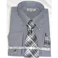 Black Gingham Dress Shirt for Men