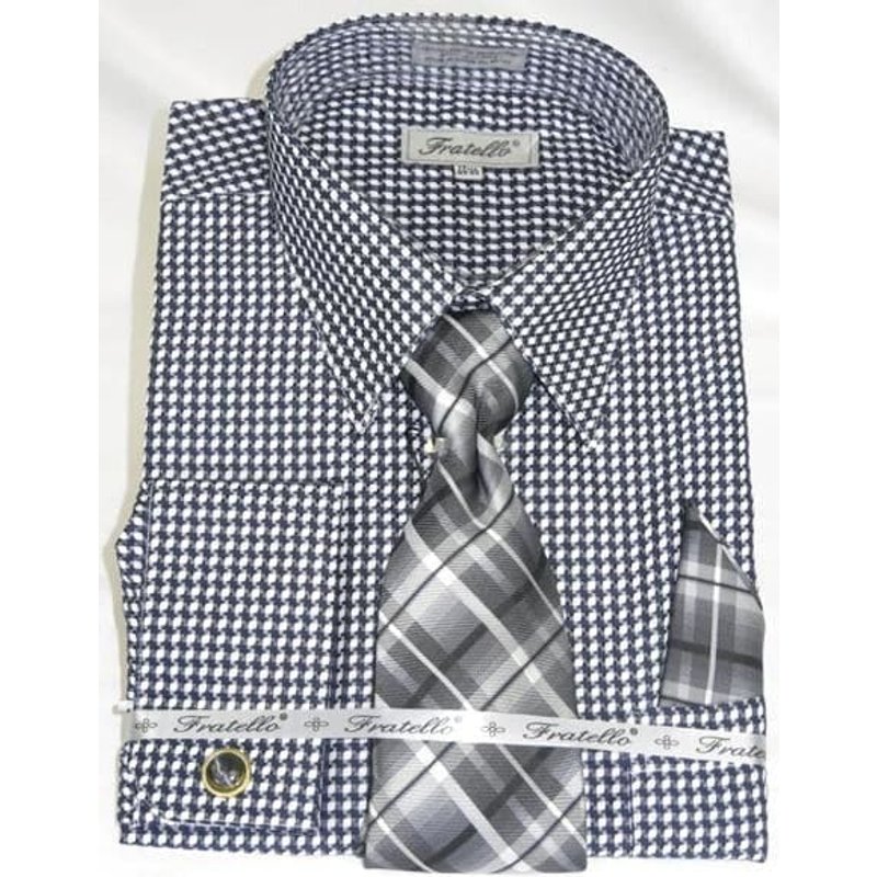 Chemise habillée en gingham noir pour hommes — Chemises habillées pour hommes