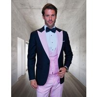 Alberto Nardoni Men's Pink 3 Piece Designer Tuxedo Arya — Mens Suits & Blazers