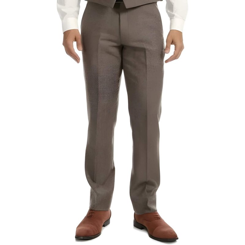 Men's Tweed Herringbone Pants in Taupe — Fashion Accessories