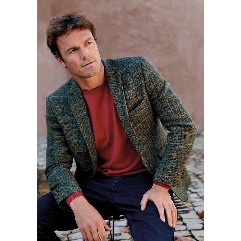 Veste de tweed vert homme hiver - Tissu d'automne Tissus de laine de tweed — Accessoires de mode