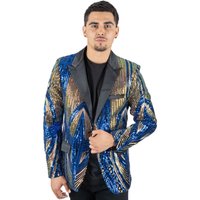 Blazer Tuxedo Noir et Blanc en Sequins pour Hommes