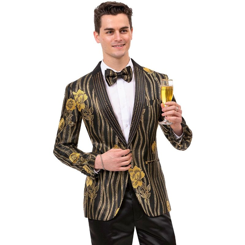 Mens Black and White Sequin Blazer — Mens Suits & Blazers