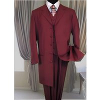 Men's Burgundy Double Breasted Coat with Peak Lapel — Fashion Accessories
