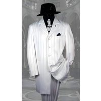 Men's Double Breasted White Coat with Peak Black Lapel — Fashion Accessories