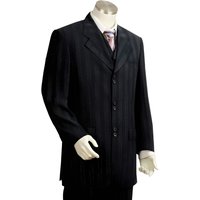 Men's Black Double Breasted Coat with Peak Lapel — Fashion Accessories