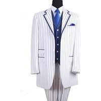 Men's Double Breasted White Coat with Peak Black Lapel — Fashion Accessories