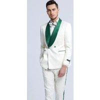 Costume Tuxedo Vert Émeraude à Double Boutonnage avec Pantalon