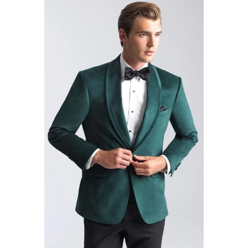 Alberto Nardoni Men's Double Breasted Velvet Blazer — Mens Suits & Blazers