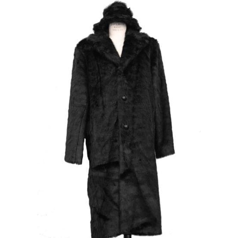 Men's Black Double Breasted Coat with Peak Lapel — Fashion Accessories