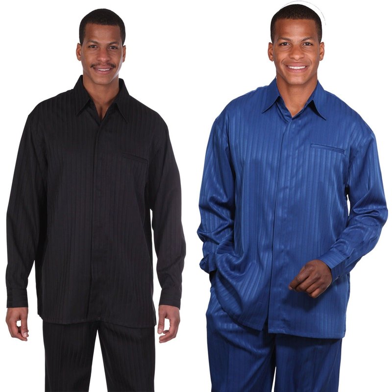 Hommes Marcher Noir / Bleu costume - vêtements de loisirs pour hommes — Costumes et vestons pour hommes