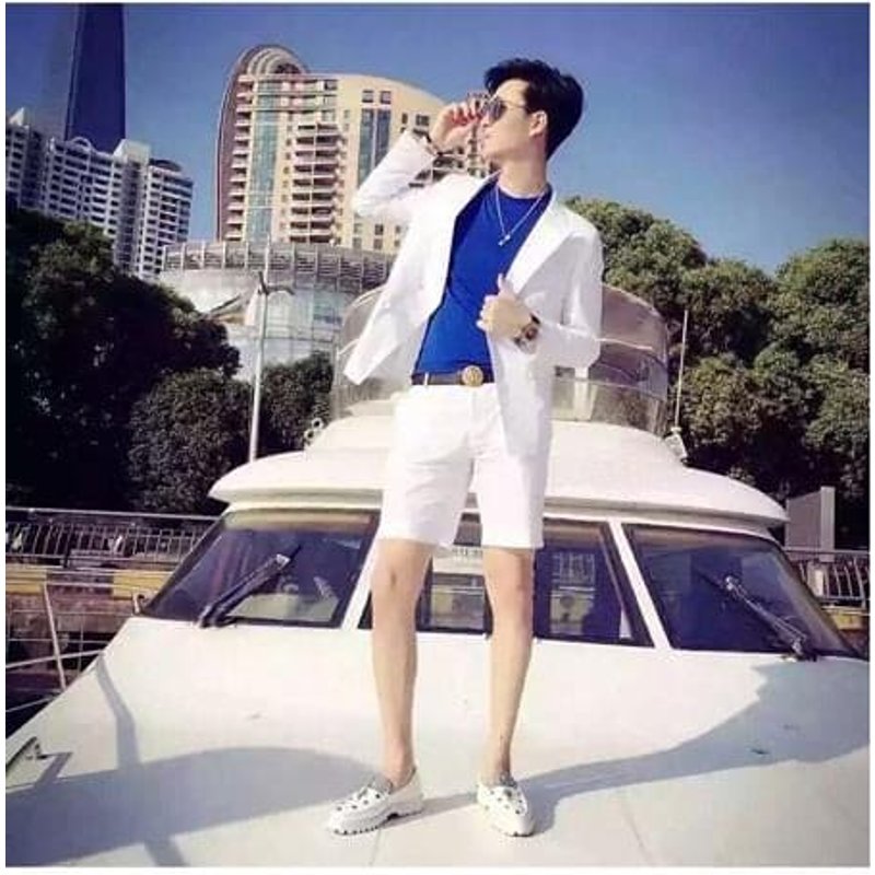 Mens White Walking Suit - Leisure Suit for Men — Mens Suits & Blazers