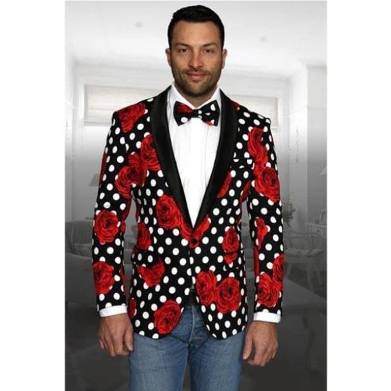 Veste de Tuxedo Rouge pour Homme Alberto Nardoni — Costumes et vestons pour hommes