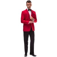 Alberto Nardoni Holiday Suit - Red and Black Tuxedo Jacket and Pants — Mens Suits & Blazers
