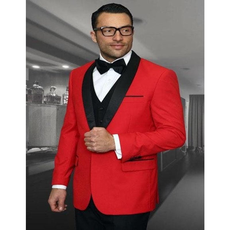 Costume de Fête Alberto Nardoni - Tuxedo Rouge Encore à Bouton Unique — Costumes et vestons pour hommes