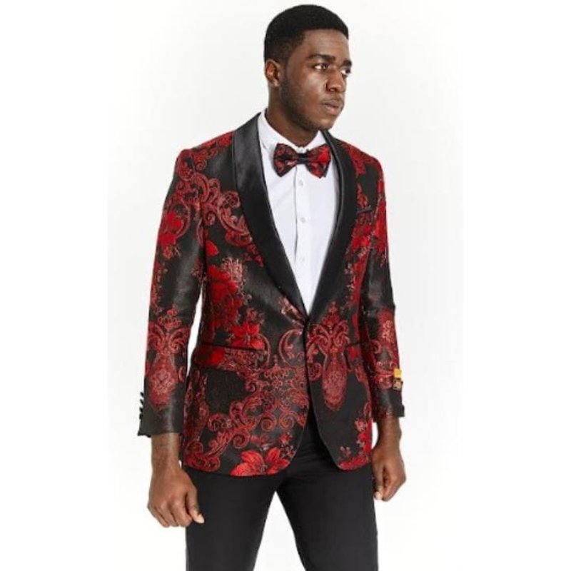 Veste de Noël - Blazer de Noël Grande Taille - Rouge et Noir — Costumes et vestons pour hommes