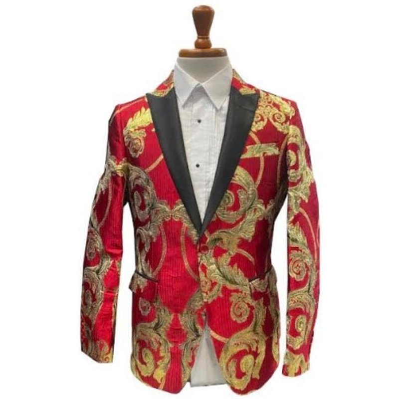 Veste Tuxedo Rouge pour Hommes Alberto Nardoni — Costumes et vestons pour hommes