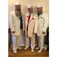 Holiday Suit - Christmas Blazer in White and Red - Navy Blue