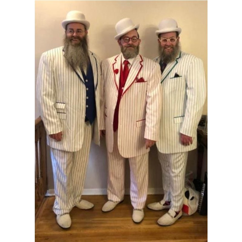 Costume des Fêtes - Blazer de Noël en Blanc et Rouge - Bleu Marine — Costumes et vestons pour hommes