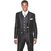 Tuxedo noir à 2 boutons avec gilet Alberto Nardoni pour hommes — Costumes et vestons pour hommes