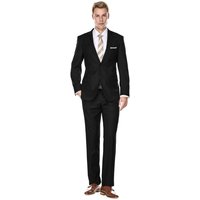 Alberto Nardoni Men's 2 Button Modern Fit Suit in Black — Mens Suits & Blazers