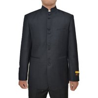 Mens 8 Button Mandarin Collar Tuxedo in Black